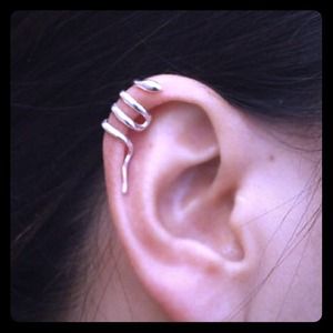 Sterling silver SNAKE ear cuff