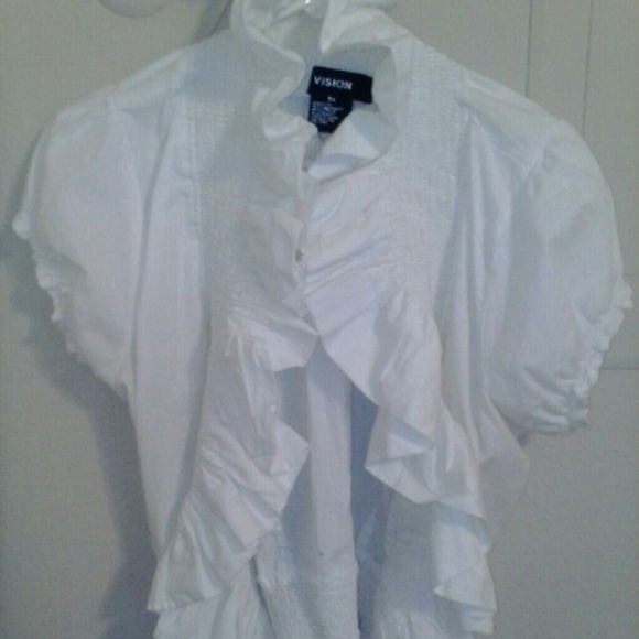 White ruffle top