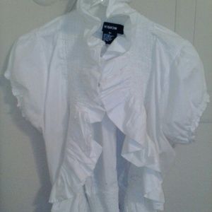 White ruffle top