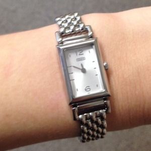 Coach watch. Silver. Never been worn!!!
