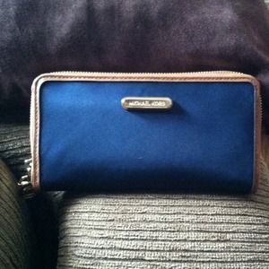 Michael Kors wallet navy blue and brown