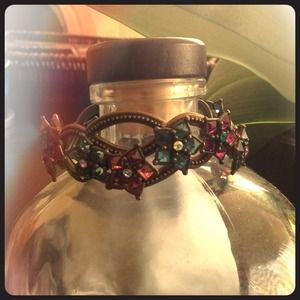 Colored Glass Flower Bracelet