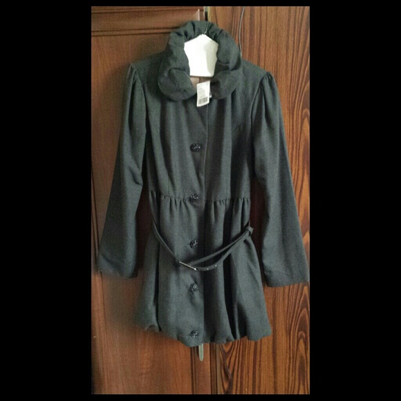 **reserved** Charcoal Heather belted coat
