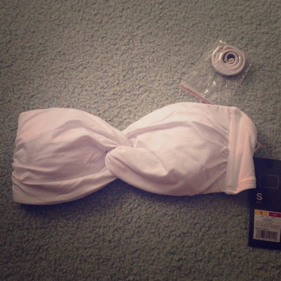 White bandeau swim top.