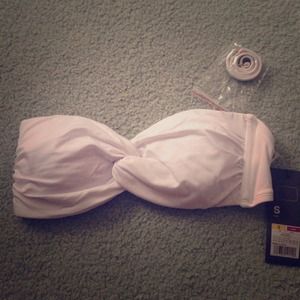 White bandeau swim top.