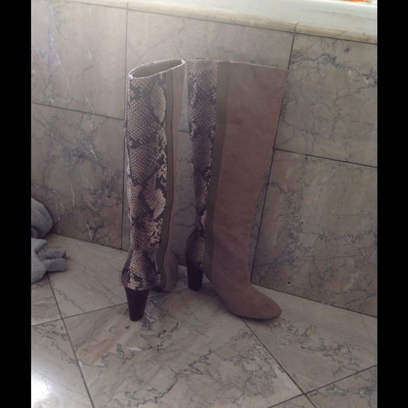 Snakeskin suede boots for ms. Amber
