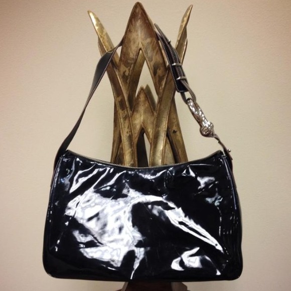 Burberry London Hobo Purse Bag Patent Leather XL - Picture 3 of 4