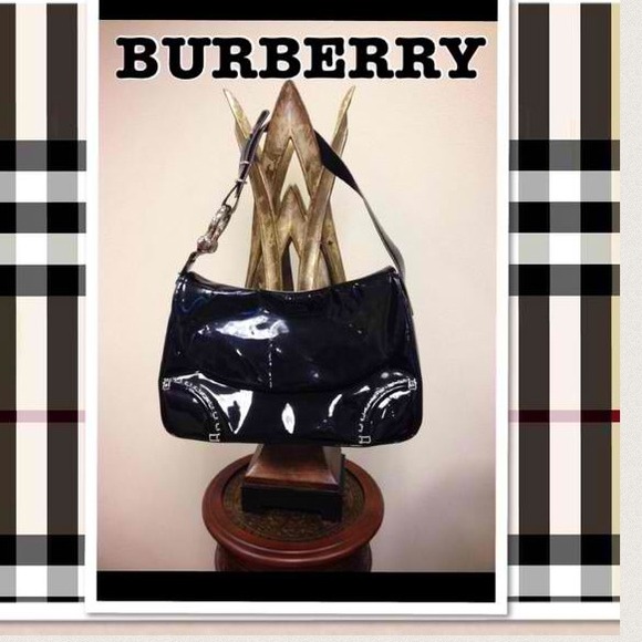 Burberry London Hobo Purse Bag Patent Leather XL - Picture 4 of 4