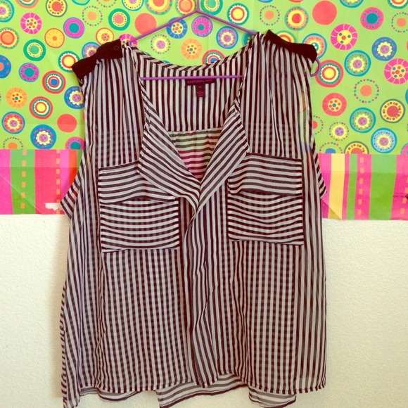 🚫SOLD🚫 Chiffon Pinstripe Blouse