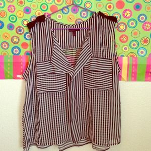 🚫SOLD🚫 Chiffon Pinstripe Blouse