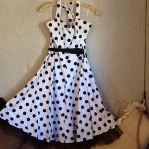 Vintage polka dot dress from the UK.