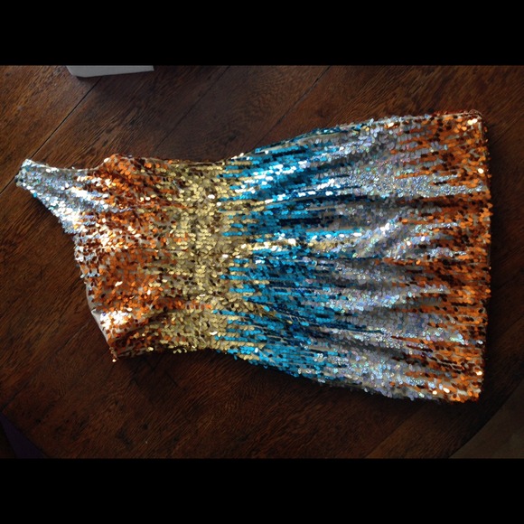 Wow Prom Colorful Print Cocktail Dress - Picture 3 of 4