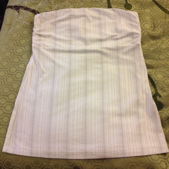 White TubeTop w/Silver Pinstripe Detail