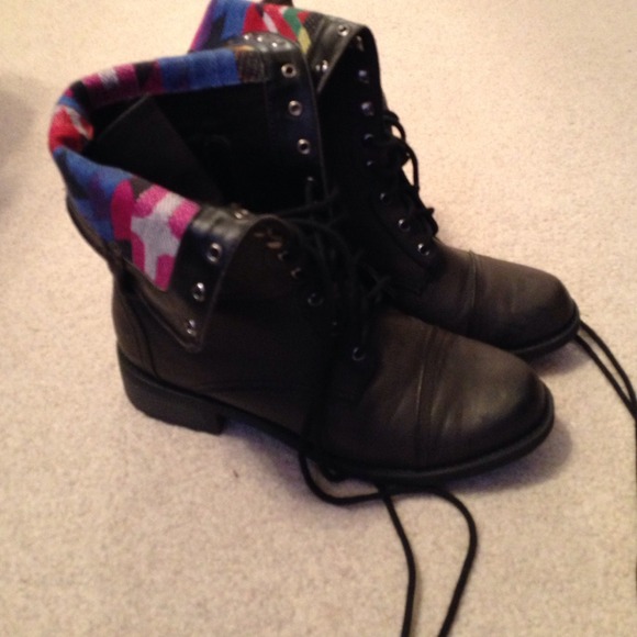 combat boots.