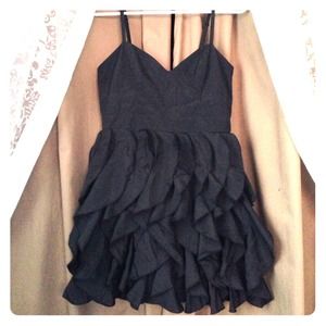 BLACK RUFFLE DRESS