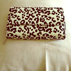Black and white leopard wallet