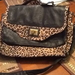 Leopard print handbag, with cross body