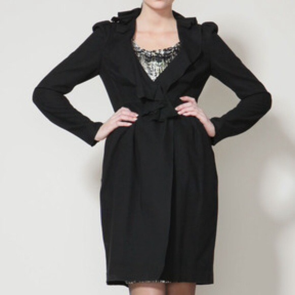Hanii Y Jackets & Blazers - Hanii Y Black Wool Princess Seam Coat 6/ 42 NWT