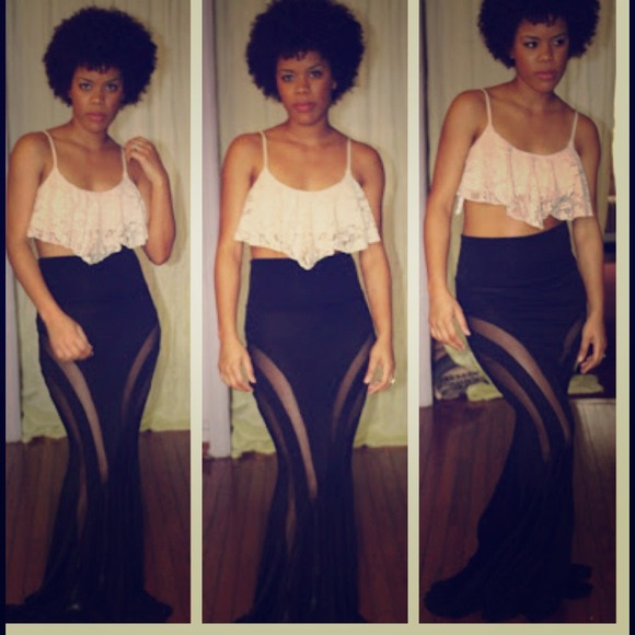 Mesh Trumpet Skirt