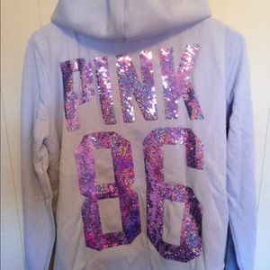 VICTORIA'S SECRET FUR LINED BLING HOODIE