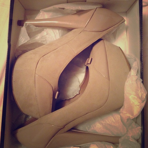 JustFab Shoes - Nude Rita heels