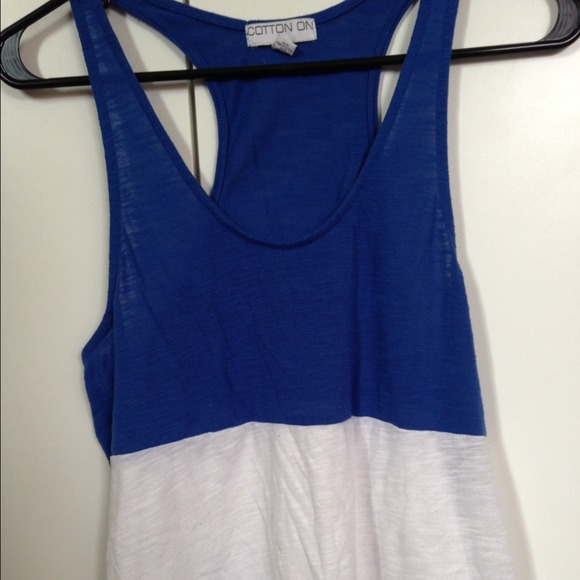 💝SOLD💝White and Blue tank top