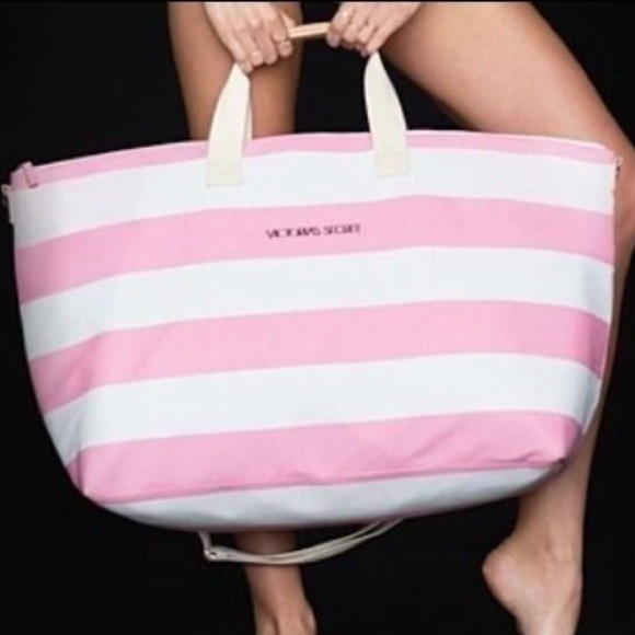 SOLD!!! BRAND NEW VS pink and white stripe large - Picture 2 of 4