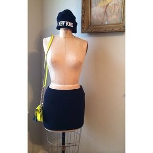 Black fold over mini skirt