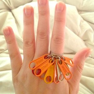 Orange zipper ring
