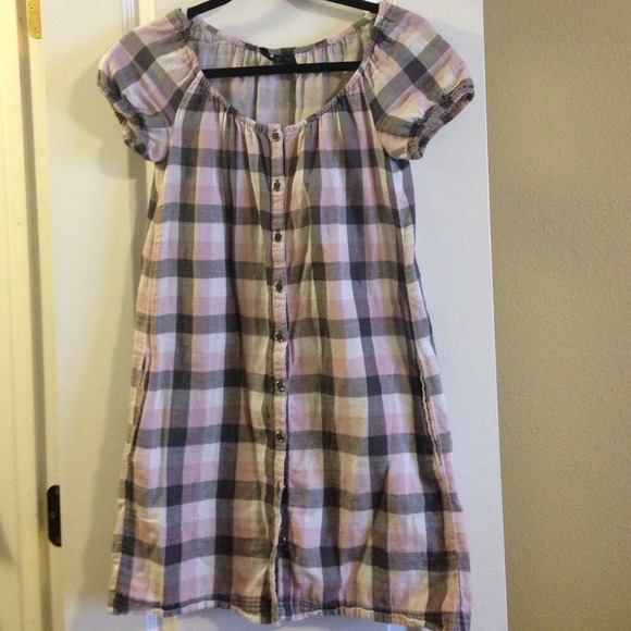 MNG checkered T-shirt dress with pockets