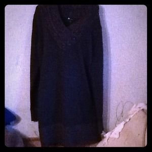 Cute dark gray sweater dress