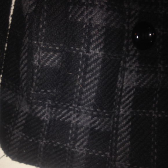 Black&Gray plaid peacoat - Picture 2 of 2