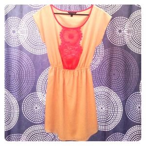 Light Pink Dress w/ Hot Pink Lace