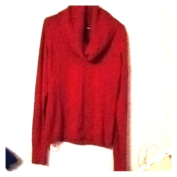 Vivid red cow neck sweater