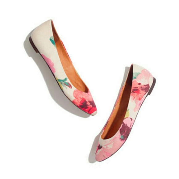 Madewell Skimmer flats in floral