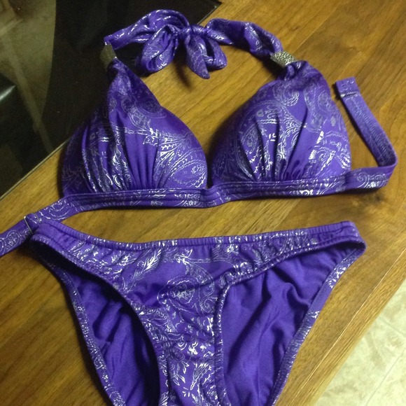 Purple & silver embellished suit