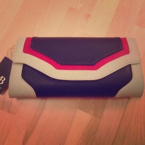 Red, black & cream clutch