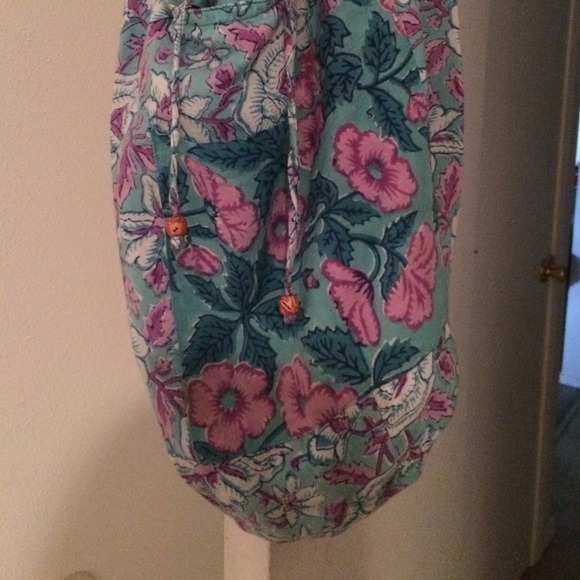 Floral/Blue reversible hippie bag - Picture 2 of 4