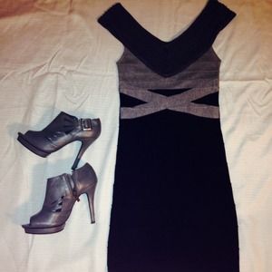 Black Dress w/Grey Detail