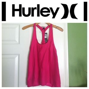 Hurley Pink racer back tank top NWT XS pretty pink