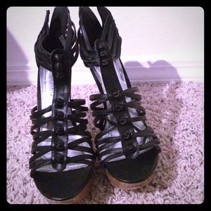 Black scrappy heels