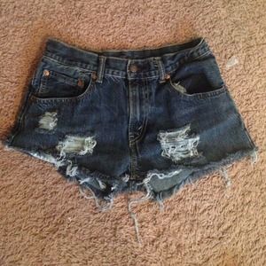 BUNDLED Distressed  cutoff high waisted