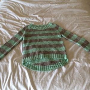 grey/mint knit sweater