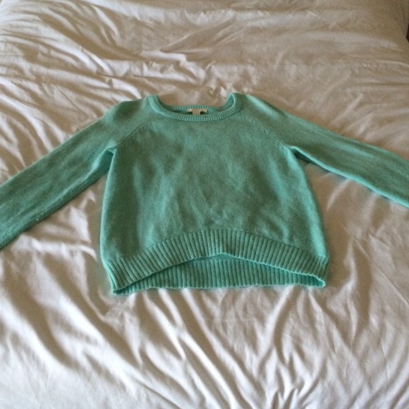 mint fuzzy sweater