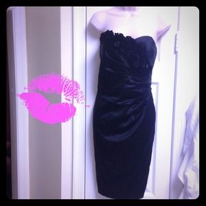 White House Black Market Rosette Sweetheart Dress