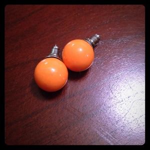 Orange Stud Earrings