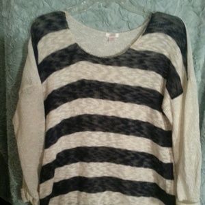 Blue striped light weight sweater