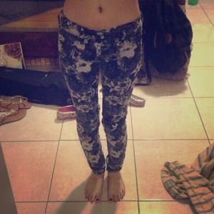 Floral skinny jeans