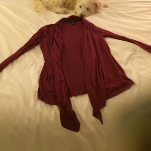 maroon cardigan
