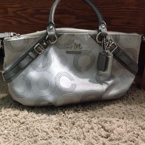 Silver/Metallic Coach Purse